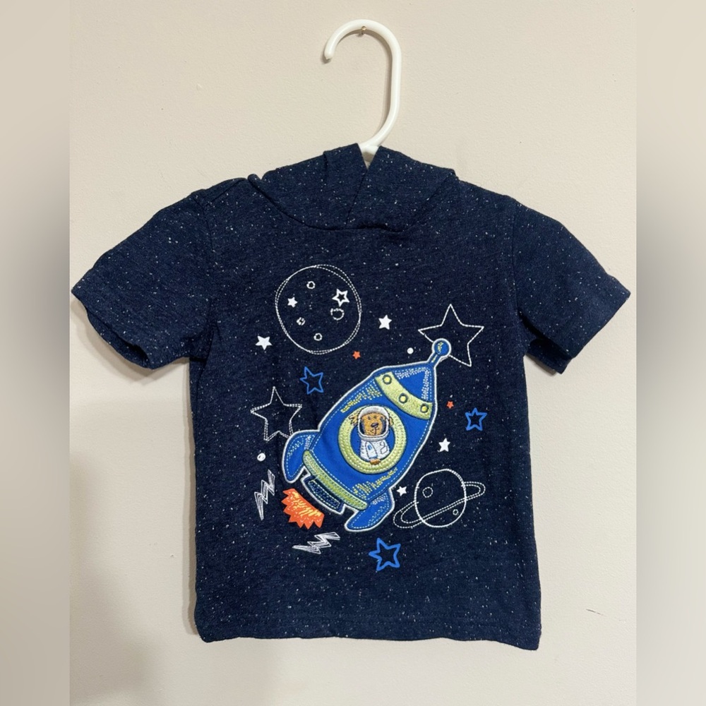 Kids Headquarters | Navy Blue Rocket Ship Baby Boy T Shirt | Size 12 Months